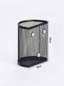 Magnetic Mesh Pen Holder 1 Basket, Powerful Magnet For Whiteboard, Refrigerator And Locker, Metal Iron Mesh Pen Holder Square Minimalist Clutter Storage Iron Magnetic Pen Holder For Office Literature And Creativity - Black - View 11