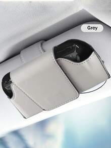 1pc Car Glasses Clip Multi Functional Leather Car Glasses Box Car Glasses Storage Box - one-size - View 9