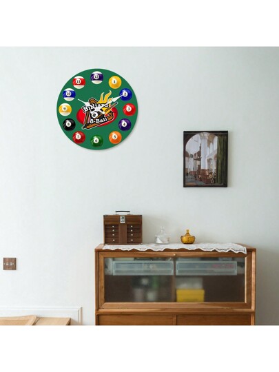 Sports Themed Wooden ative Wand Klok Set, Silent Quartz Living Room, Bedroom, Center, Friends, 10in, 12in, 14in, 16in (No Battery Included),Home ,Room Birthday Graduation Bedroom Dormitory Back To School view 5