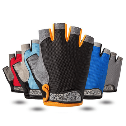 1 par de luvas sem dedos para ciclismo esportivo ao ar livre, respirável, antiderrapante, resistente ao desgaste, design de rede de borboleta, luvas de fitness unissex, luvas pretas