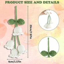 Easypie Selection 1 件编织花朵设计汽车挂件，铃兰吊坠，ins 羊毛花朵钩针钥匙扣包挂兰花铃兰，手工编织铃兰吊坠，可爱漂亮，适合女孩的汽车挂件，送给朋友的最佳礼物，毕业礼物，返校礼物，圣诞节装饰，情人节礼物，送给妈妈和爸爸的礼物，万圣节，感恩节，个性化礼物，生日礼物，新年礼物 - 鈴蘭花掛飾 - 查看 10