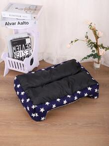 PETSIN 1個四季藍色星紋保暖透氣寵物床,適合小型,中型和大型貓狗 - 藍色 - 查看 5