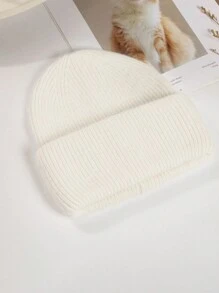 1顶针织帽，女士秋冬帽，针织帽，保暖耳罩，男士帽，户外滑雪保暖毛绒帽，纯色时尚休闲简约大帽 - 針織帽 - 查看 15