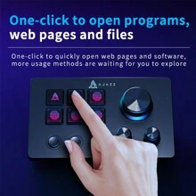 AJAZZ AKP03E Desktop Little Helper Keyboard Desk Panel Controller Live Office Tuning Programmable Shortcuts Custom Multi-Scene Multifunction - 黑色 - 查看 6