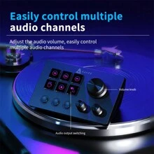 AJAZZ AKP03E Desktop Little Helper Keyboard Desk Panel Controller Live Office Tuning Programmable Shortcuts Custom Multi-Scene Multifunction - 黑色 - 查看 5