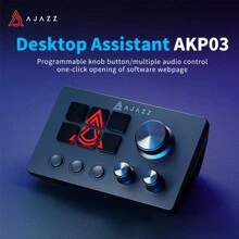 AJAZZ AKP03E Desktop Little Helper Keyboard Desk Panel Controller Live Office Tuning Programmable Shortcuts Custom Multi-Scene Multifunction - 黑色 - 查看 2