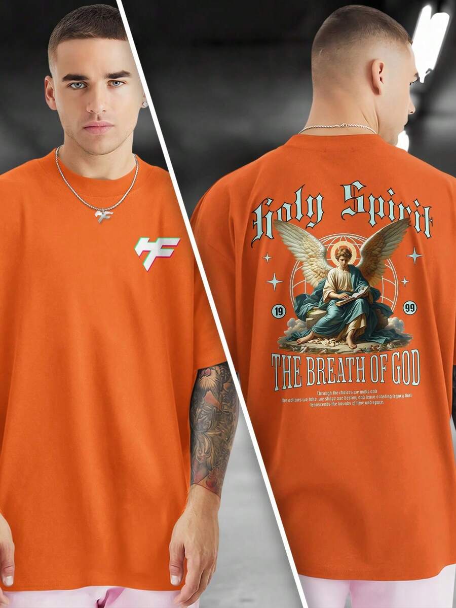 HOLY SPIRIT 100% Cotton Printed T-Shirt Front And Back GPJ1 - trái cam - Xem 1