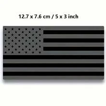 1pc Matte Black American Flag Sticker Decal For Car 3D US American Flag Emblem Decals For Trucks 5" X 3" Cut-Out For Vehicles Window Decor - Multicolor - View 7