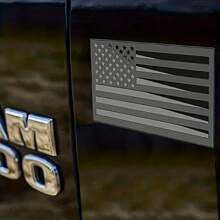 1pc Matte Black American Flag Sticker Decal For Car 3D US American Flag Emblem Decals For Trucks 5" X 3" Cut-Out For Vehicles Window Decor - Multicolor - View 8