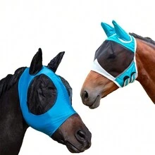 1pc Fly Mask - Horse Fly Mask Net Mesh Breathable Elastic Horse Face Guard Cover Anti-Mosquito Anti-Insect Anti-Fly For Horse - Multicolor - View 2
