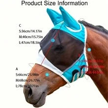 1pc Fly Mask - Horse Fly Mask Net Mesh Breathable Elastic Horse Face Guard Cover Anti-Mosquito Anti-Insect Anti-Fly For Horse - Multicolor - View 4