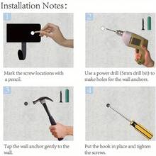 黑色金属墙面艺术海滩风格钥匙扣 | 带 7 个挂钩的金属钥匙收纳架 | 入口、走廊、办公室、车库的沿海装饰设计 - GJ00206 - 查看 10