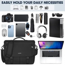 Messenger Bag For Men Messenger Bag 15.6 Inch Water Resistant Laptop Bag Casual Satchel Bags For Men Large College Computer Bag Office Work Briefcase Fashion Crossbody Shoulder Handbag