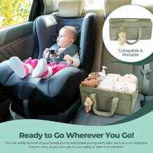 1pc Baby Diaper Caddy Organizer For Changing Table, Baby Storage Basket For Diapers And Baby Wipes, Gift For Baby Shower, Car Caddy Organizer, Nursery Diaper Organizer, Portable Diaper Storage - Green - View 8