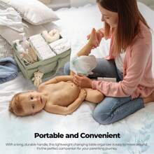 1pc Baby Diaper Caddy Organizer For Changing Table, Baby Storage Basket For Diapers And Baby Wipes, Gift For Baby Shower, Car Caddy Organizer, Nursery Diaper Organizer, Portable Diaper Storage - Green - View 7