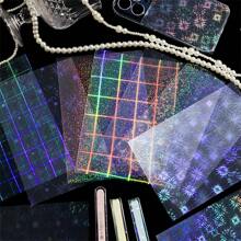 6 Sheets/Pack Colorful Holographic Dream Series Laser Stickers, PET Decorative Stickers Back To School