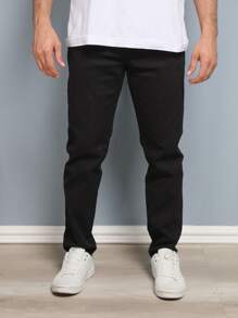 Estone Men's Skinny Jeans With Elastane - Black - View 5
