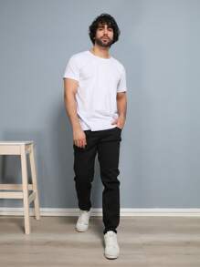 Estone Men's Skinny Jeans With Elastane - Black - View 2
