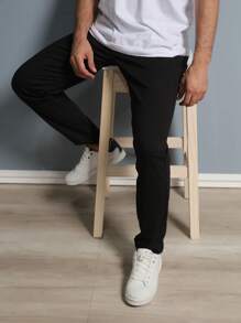Estone Men's Skinny Jeans With Elastane - Black - View 8