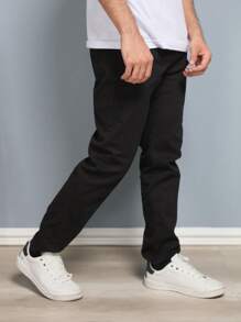 Estone Men's Skinny Jeans With Elastane - Black - View 3
