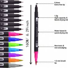 1set Colored Double Head Marker Pen, Modern Marking Pen For Students