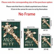 1入經典長頸鹿海報-有趣的動物臀部牆壁藝術品,用於臥室、客廳-帆布家居裝飾、房間裝飾、臥室裝飾-無框帆布印刷品 - 彩色 - 查看 3