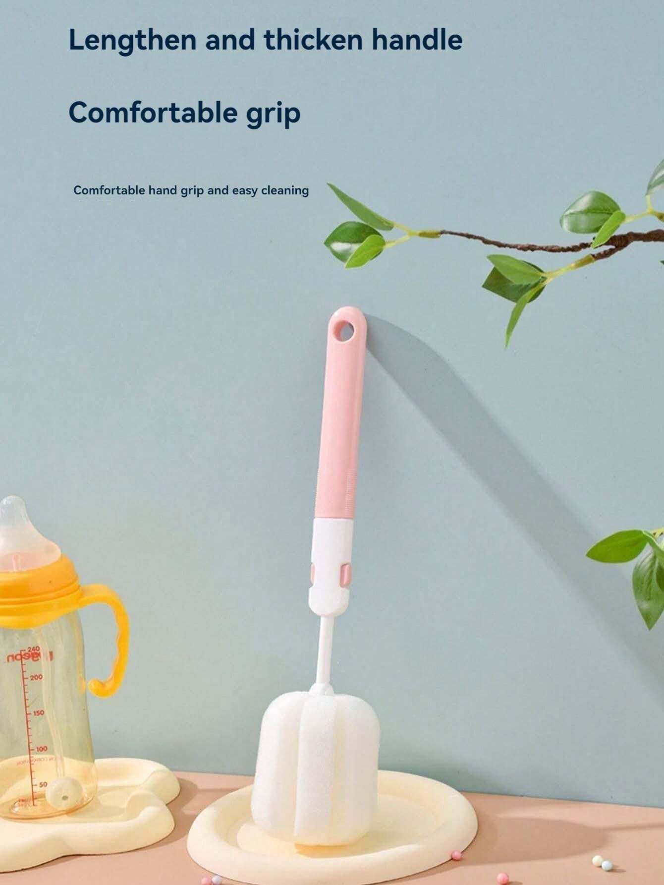 1ชิ้น แปรงทำความสะอาดถ้วย มือจับยาว, แปรงขัดขวดนม, แปรงทำความสะอาดขวด