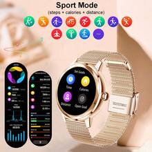 智能手表具有通话功能、多种运动模式、久坐提醒、天气预报、消息通知、兼容 Android 和 IOS、时尚女性礼物 - 玫瑰金 - 查看 3