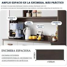 THAT S SHOCK Alacenas para Cocina Muebles Multifuncionales para Cocina Estantería De Almacenamiento De 5 Niveles Blanco Marrón Alacenas para Despensa De Gran Capacidad Mueble - Café integral - Ver 5