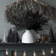 10pcs/Set Tree Spray, Glitter Artificial Pine Needle Branches For Xmas Party Decoration, Faux Leaves For DIY Wreaths Home Decor, Suitable For Trees, Wreaths, Garlands - Battery-Free Holiday Decor For New Year, Wedding, Valentine Day, Gift,Fake Plants Christmas Decorations Room Decor Christmas