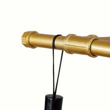 1 chiếc 47,24 inch (khoảng 120cm) Giá treo quần áo gắn tường bằng ống công nghiệp màu vàng, Giá treo quần áo dạng ống tiết kiệm không gian, Giá treo quần áo chịu lực cho phòng giặt, Tủ quần áo - dài 120cm - Xem 5