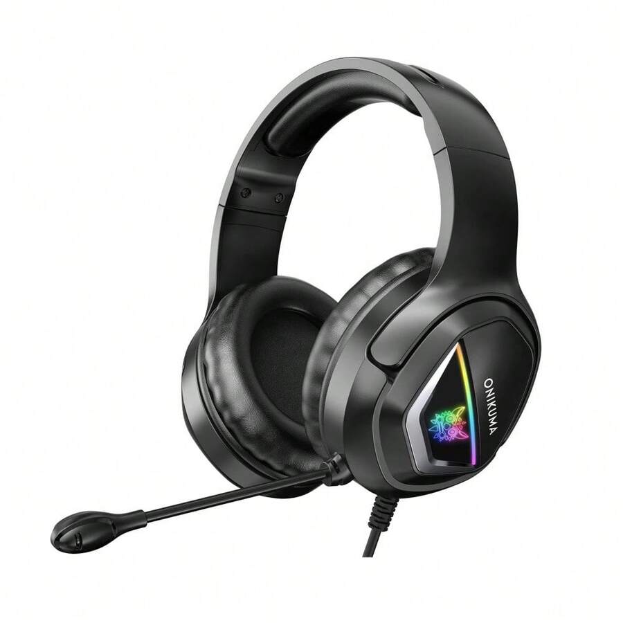 Audífonos Gamer Onikuma X2 Negro con Luz LED RGB - Negro - Ver 1