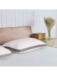 Bed Pillows Set Of 2 Gusseted Neck Support Soft Pillow For Side & Back Sleepers - 灰色 - 查看 2