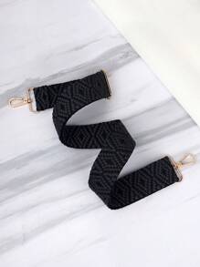 Adjustable Embroidered Strap, Handbag, Wallet, Shoulder Strap, Crossbody Bag, Keychain Pendant - Black - View 3