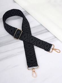 Adjustable Embroidered Strap, Handbag, Wallet, Shoulder Strap, Crossbody Bag, Keychain Pendant - Black - View 2