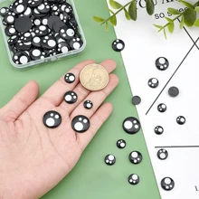 200 件/400 件黑色塑料眼珠套装，闪光玩具眼珠，适用于玩偶和工艺品，尺寸从 8 毫米到 16 毫米不等 - 理想的 DIY 玩具制作和修理材料