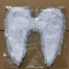 1pc Christmas Angel Feather Wings Costume Prop, Party Supplies (Due To The Natural Feathers, There May Be Some Imperfections, Such As Slight Dirt, Dust, Ink Marks, Or Excess Glue, Which Is Normal In The Craftsmanship And Product)
