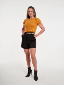 Women's Printed T-Shirt Blouse 100% Cotton - Màu Mù tạt vàng - Xem 2