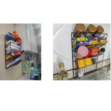 Ideal Kit Premium Set Organizer For Spices And Condiments With Paper Towel Roll Holder And Hooks - Multipurpose Wire With Condiment And Utensil Holder - 黑色 - 查看 8