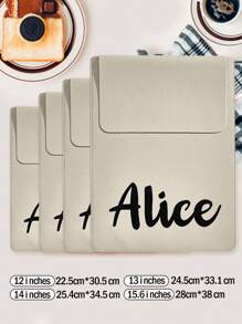 1pc Custom Leather Laptop Sleeve, Personalized Name Laptop Case, Custom Slim Leather Laptop Cover, Personalized Leather Sleeve Bag,   Birthday Gift, Mother's Day Gift, Father's Day Gift, Best Friend Gift, Gift For Mom/Dad/Her/Him/Girlfriend/Boyfriend/Wife/Husband/Friend