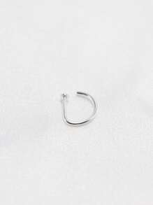 1pc New Hot Sell 925 Sterling Silver D Shape Fake Nose Ring 18G Fashion Non Pierced Nose Hoop Jewelry