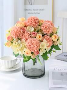 1/3PCS 人造牡丹花绣球、混合花、塑料花丝布、玫瑰花蕾、生日派对、聚会、装饰、婚礼花篮、新娘手捧花、家居装饰、餐厅、卧室、窗台装饰、花瓶装饰、情人节礼物、新年装饰、户外花园、开学季 - 亮橙色 - 查看 6