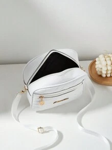 Women's Quilted Small Square Shoulder Crossbody Bag - White - View 6