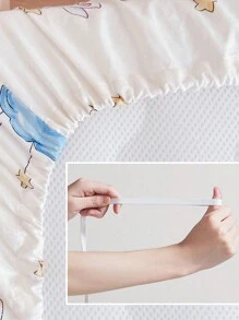 1 件 130*70 厘米婴儿床垫罩，卡通印花，透气吸湿排汗，床笠，适合所有季节，爱情人节 - 小汽車 - 查看 10