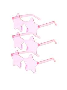 3 件心形眼镜心形派对眼镜可爱趣味彩色狂欢派对眼镜派对礼物透明糖果色无框派对心形眼镜， - 彩色 - 查看 22