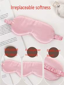 1pc Cute Reversible Satin Sleep Eye Mask, Lightweight & Breathable Blindfold For Travel, Nap, Pink,School,Back To School,Travel,Travel Essentials,Home Essentials,Eye Mask,Sleep Mask - Multicolor - View 3