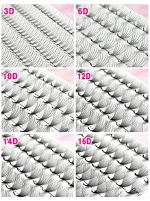 CoMango 300Fans 3D/6D/10D/12D/14D/16D 纤细预制卷扇形进口材料蓬松睫毛预制睫毛延长所有尺寸扇形睫毛簇，睫毛簇，单根睫毛，睫毛，假睫毛 - D - 查看 3