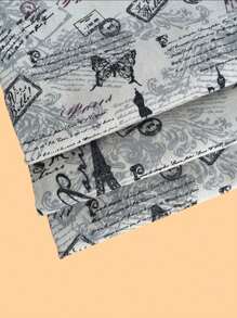 1 件 19.69 英寸 X 119.69 英寸印花亚麻布，适用于绗缝、DIY 缝纫、沙发、窗帘、包、靠垫、家具罩 - 鐵塔 - 查看 6