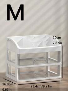 1pc Makeup Organizer Box Dust-Proof Drawer-Type Cosmetic Storage Box With Compartments For Toiletries, Lipsticks, Facial Masks, Brushes, Combs, Etc. Suitable For Bathroom Or Dressing Table. Also Ideal For Storing Remotes, Toothpicks, Cables, Phone Cases, Etc. In Living Room, Bedroom, Bedside, Etc.