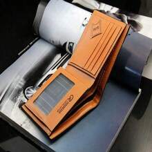 Hàn Quốc Phong cách Ngắn Giải trí Nam Ví , Họa tiết Lưới , Nhiều thẻ Slot , Nam Ví - Cà phê nâu - Xem 6